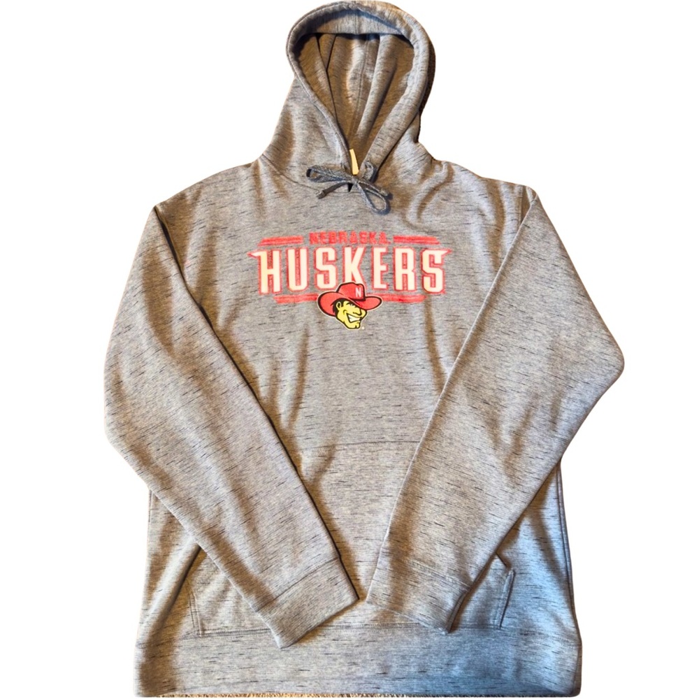 Champion Nebraska Huskers Hoodie Men’s Large Gray Pullover College Football